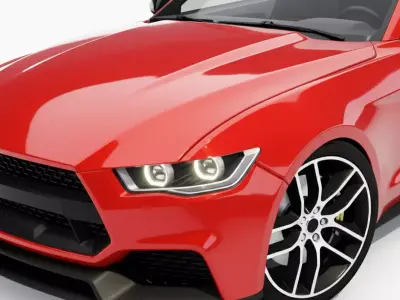 High Performance Crimson Red Modern Sports Coupe Low-poly 3D model