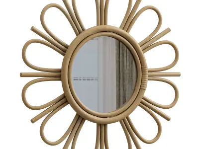 Nogu Rattan Mirror 45 and 35 cm 3D model
