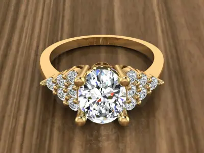 Diamond Jewelry Ring 3D print model 8