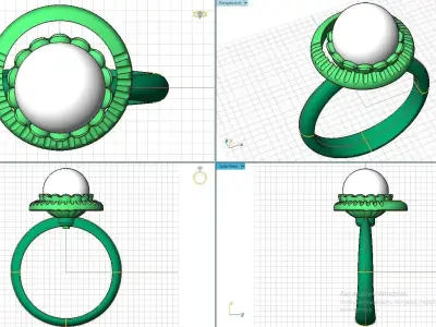  Pearls ring 3D print model