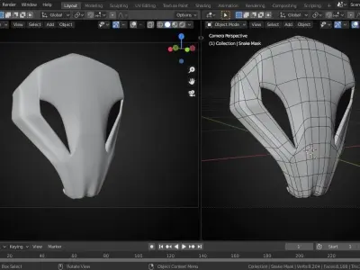 Snake Mask Low-poly 3D model
