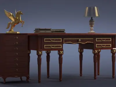 cabinet cabinet wardrobe sofa bed table bookshelve 3D model