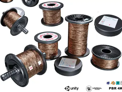 Winding Coil Roll Pack Low-poly 3D model