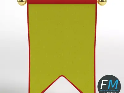 Small medieval banner 3D model