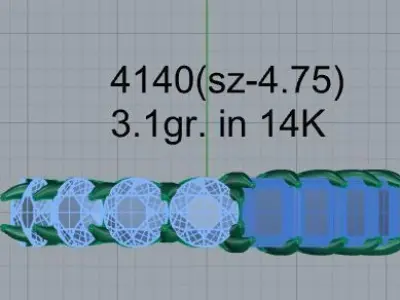 Eternity Diamond Band 4140 3D print model