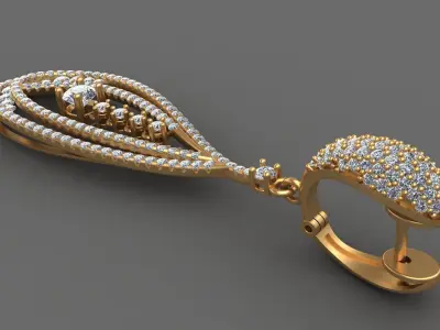 LUXURY MICROSETTING DIAMOND EARRINGS 3D print model