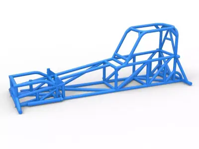 Frame of Supermodified front engine race car V1 Scale 1 to 25 3D print model
