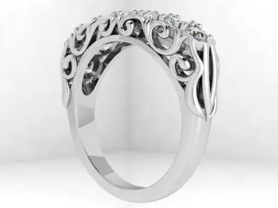 Round Diamond Engraving Ring 4455 3D print model