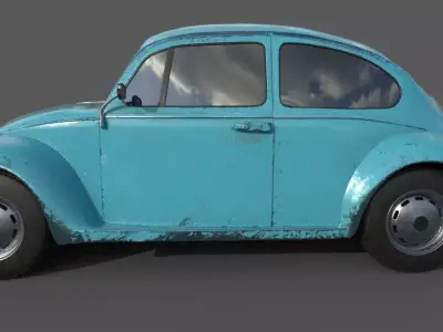 Volkswagen Beetle Classic  Low-poly 3D model