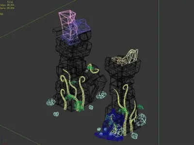 Game Cartoon - City - City Gate 04 3D model