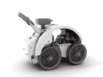White Robotic Rover model pack Low-poly 3D model