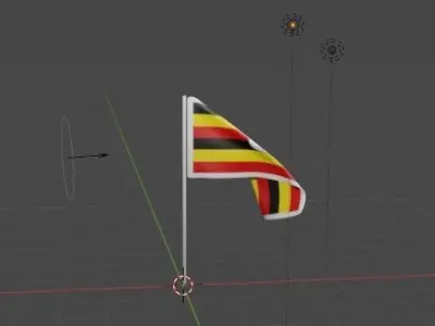 Uganda Flag Free 3D model