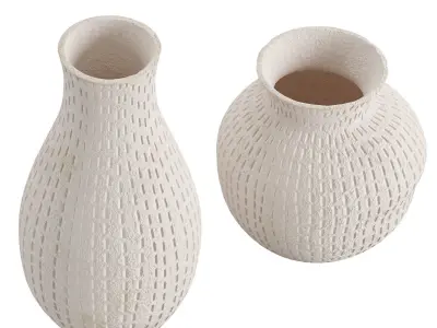 Set 2 Decorative Vase 3D model