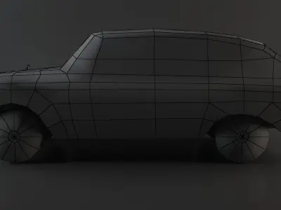 Low poly Moskvich Kombi 3D model