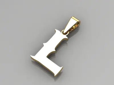 L alphabate pendant  3D print model