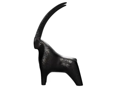 Black Metal Decorative Gazelle Low-poly 3D model