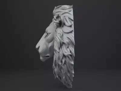 Lion Bust - Animal Figurine 3D print model