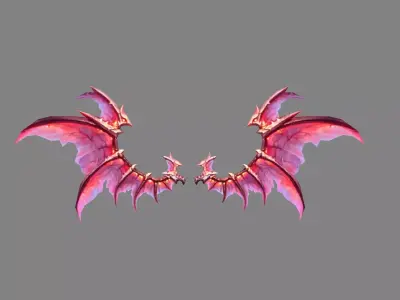 Cartoon death wing Low-poly 3D model