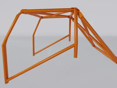 Rollcage Race Car Race Truck 3D Model  Low-poly 3D model