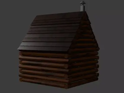 Wooden Cabin Free low-poly 3D model