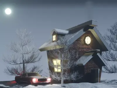 Winter Snow House Low-poly 3D model