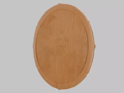 Wooden Carved Emblem Low-poly 3D model purchase