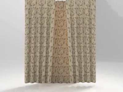 Classic curtain Free low-poly 3D model