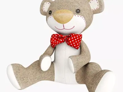 Plush Bear Teddy Low-poly 3D model