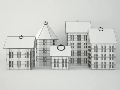 Nordic House Lanterns 3D model