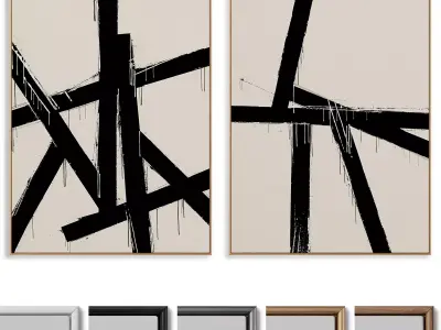 Abstract Painting Frame set 3D model 164