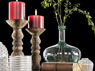 Decorative set with old books 3D model