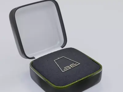 E Pendant earring box with logo 3D print model