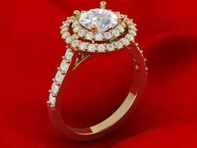 Vintage luxury engagement ring 2 3D print model