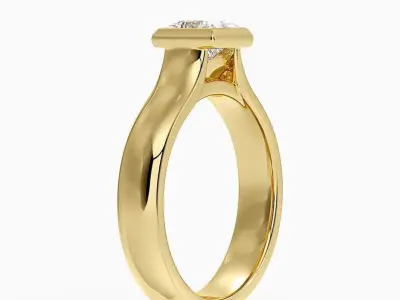 Bezel Engagement Ring  04 3D print model