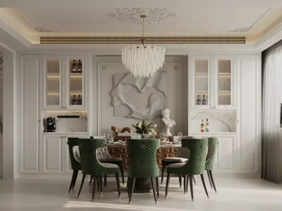 Modern French-style living room 3D model