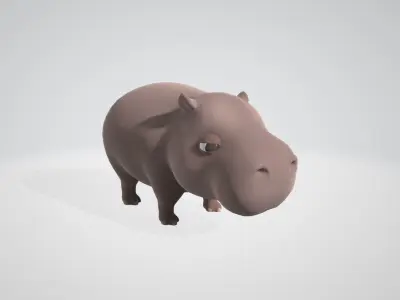 Hippopotamus hippo 3D model