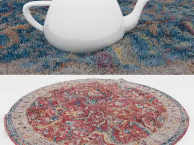 Round Rug Set 48 3D model
