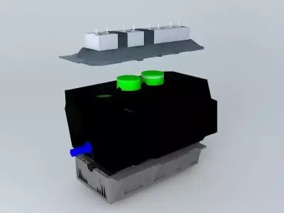 Motor container ship Free 3D model