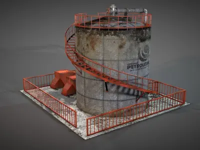 Oil Storage Platform 3D model