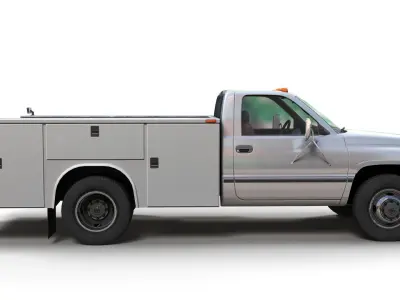 Dodge Ram 1995 Service Truck Low-poly 3D model