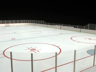 Ice Hockey Rink Low-poly 3D model