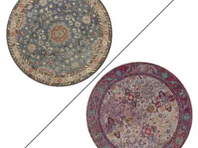 Round Rug Set 85 3D model