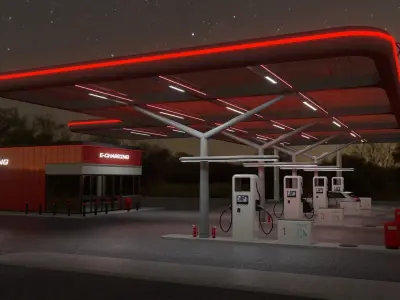 Electric Vehicle Charging Station 2  3D model