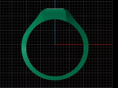 Mens Black Enamel Geometric Signet  Ring 11 3D print model