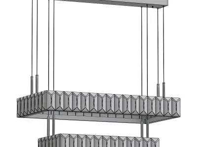 dammel savoy house crystal pendant light in gold 3D model