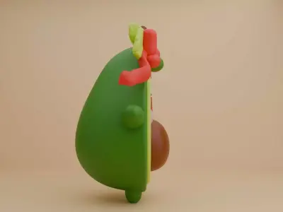 Christmas avocado 06 3D print model