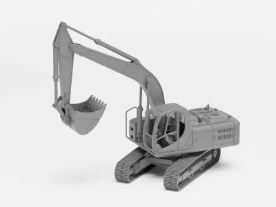 JCB Excavator - H0 scale construction equipment kit 3D print model