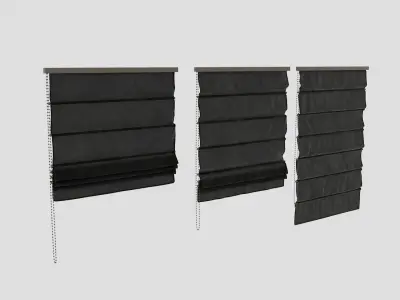 Fabric blinds Collection Low-poly 3D model