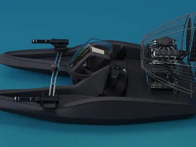 Futuristic Military Airboat 3D model
