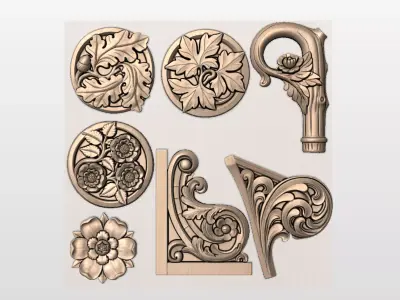 17 Gothic and  Romanesque 3D Models Bundle Perfect for CNC  3D print model